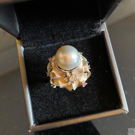 925 Silver South Sea pearl Ring SR1303