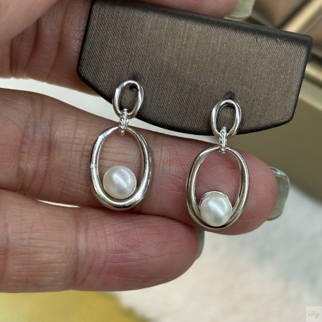 925 Silver fresh water pearl Earrings SEP815