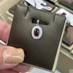 925 Silver ruby necklace GSR083