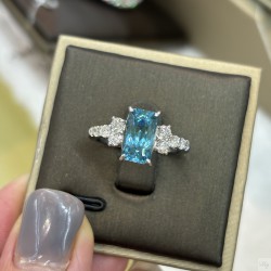 PT900 diamond + hyacinth stone ring PT001