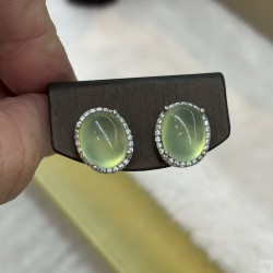925 Silver Prehnite Earrings SP001