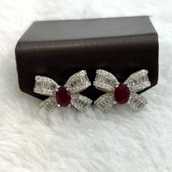 925 Silver ruby earrings GSR086