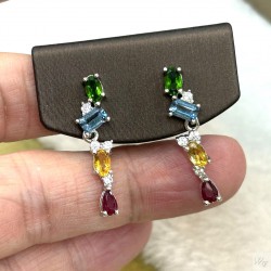 925 Silver ruby earrings GSR087