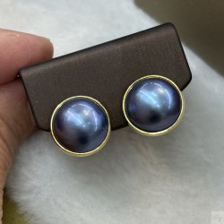 18K Gold Mabe pearl Earrings SEP884