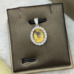 925 Silver citrine necklace GC013