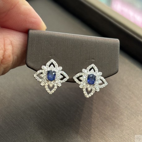 925 Silver sapphire Earrings GSS114