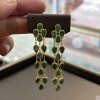 925 sterling silver malachite earrings OE001