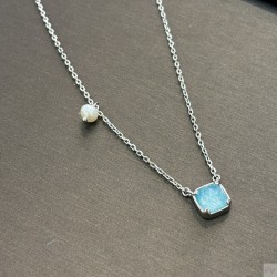 925 sterling silver amazonite necklace OE005