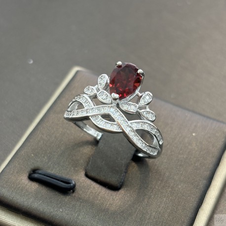 925 Silver Garnet ring GAR005