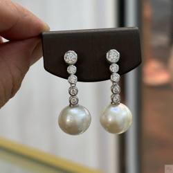 925 Silver fresh water pearl Earrings SEP900