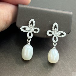 925 Silver fresh water pearl Earrings SEP906