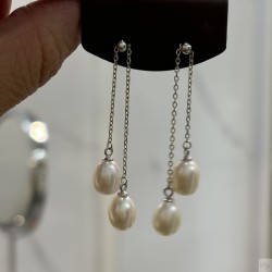 925 Silver fresh water pearl Earrings SEP923