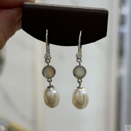 925 Silver fresh water pearl Earrings SEP925